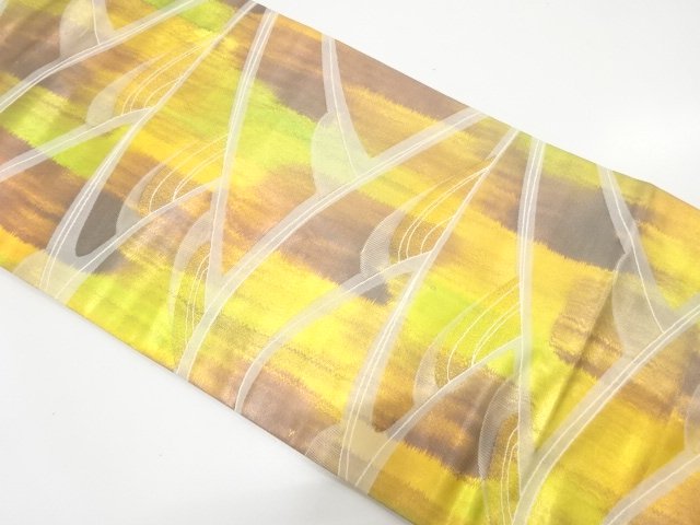 JAPANESE KIMONO / ABSTRACT WAVE PATTERN WEAVING NAGOYA OBI